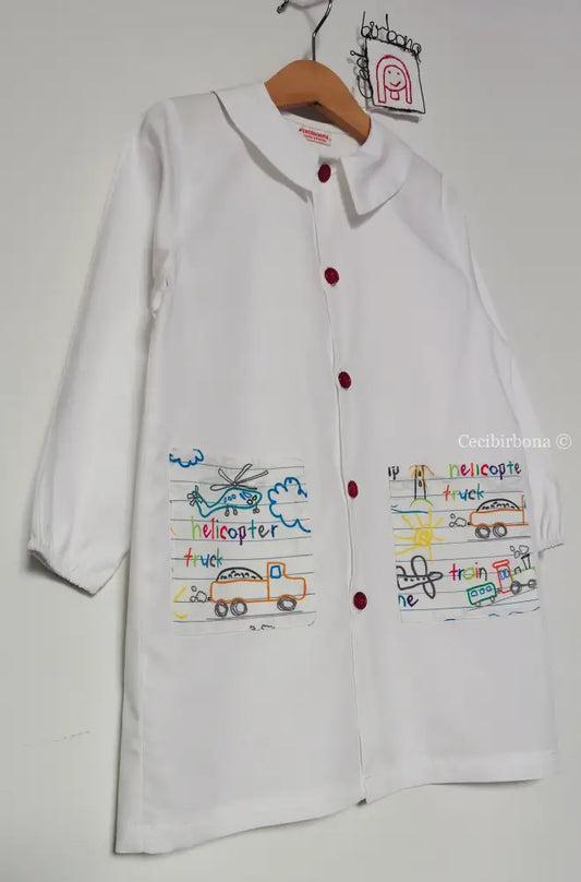 Il grembiulino bianco per asilo per bimbo grembiule asilo bimbo