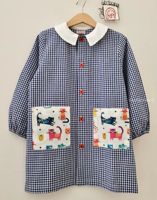 Il grembiulino blu con i gattini per bimbo grembiule asilo bimbo