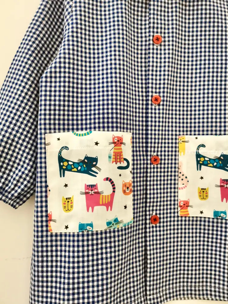 Il grembiulino blu con i gattini per bimbo grembiule asilo bimbo