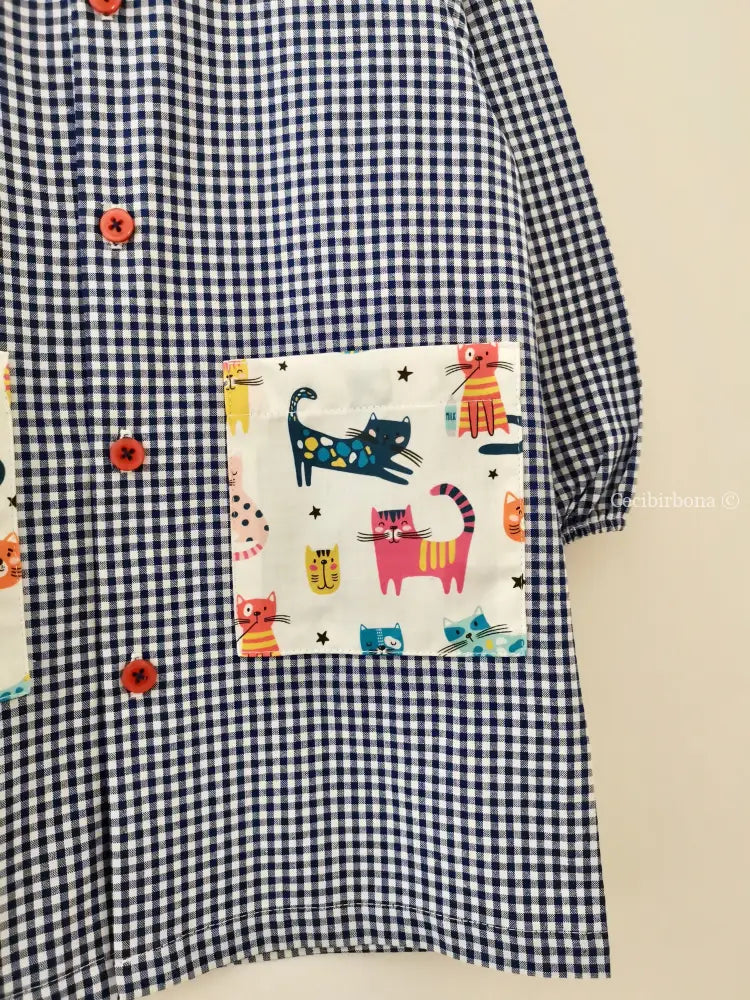 Il grembiulino blu con i gattini per bimbo grembiule asilo bimbo