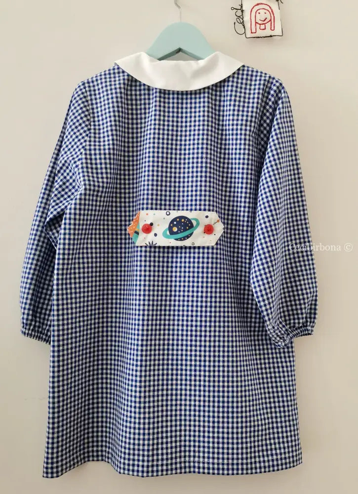 Il grembiulino blu con le navicelle spaziali per bimbo grembiule asilo bimbo