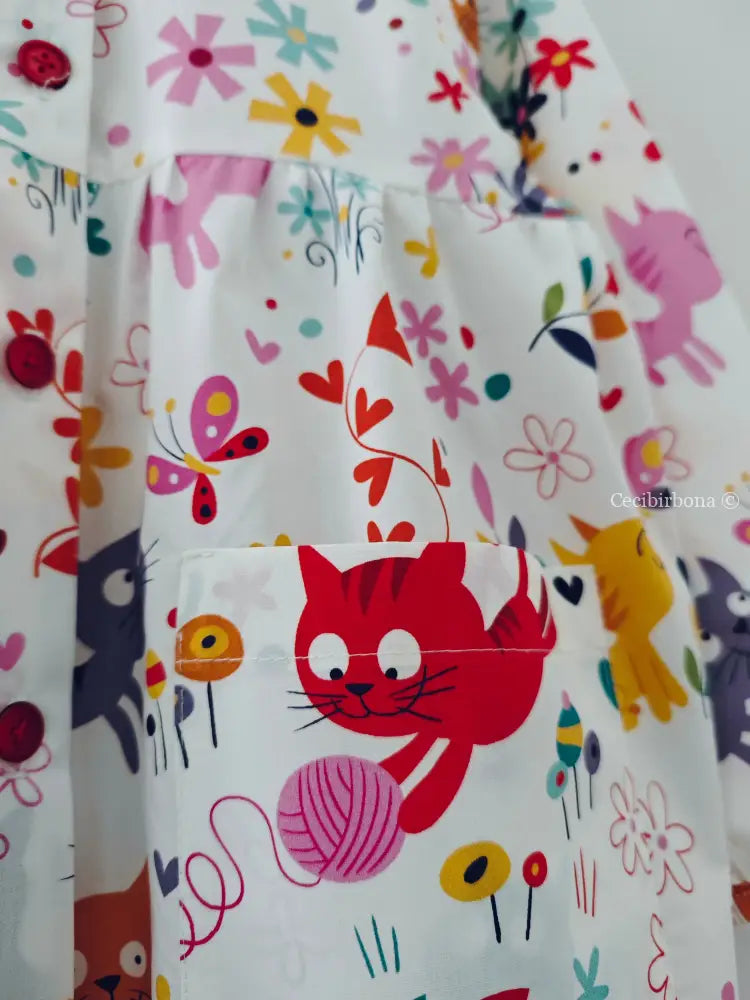 Il grembiulino dei gattini birichini 3/4 anni grembiule asilo bimba