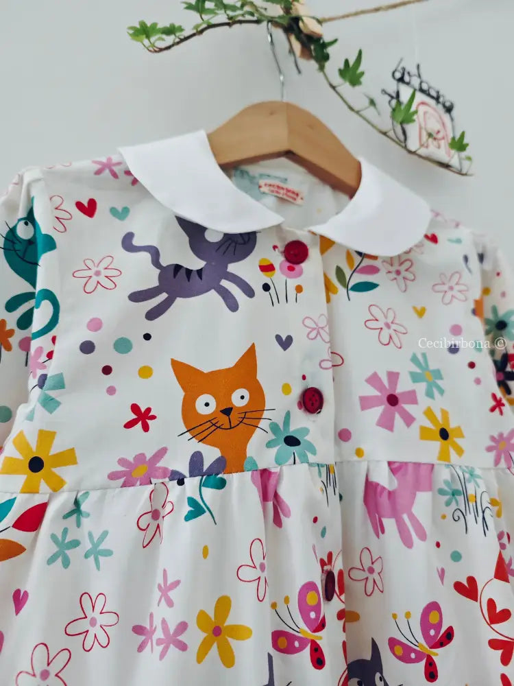 Il grembiulino dei gattini birichini 3/4 anni grembiule asilo bimba