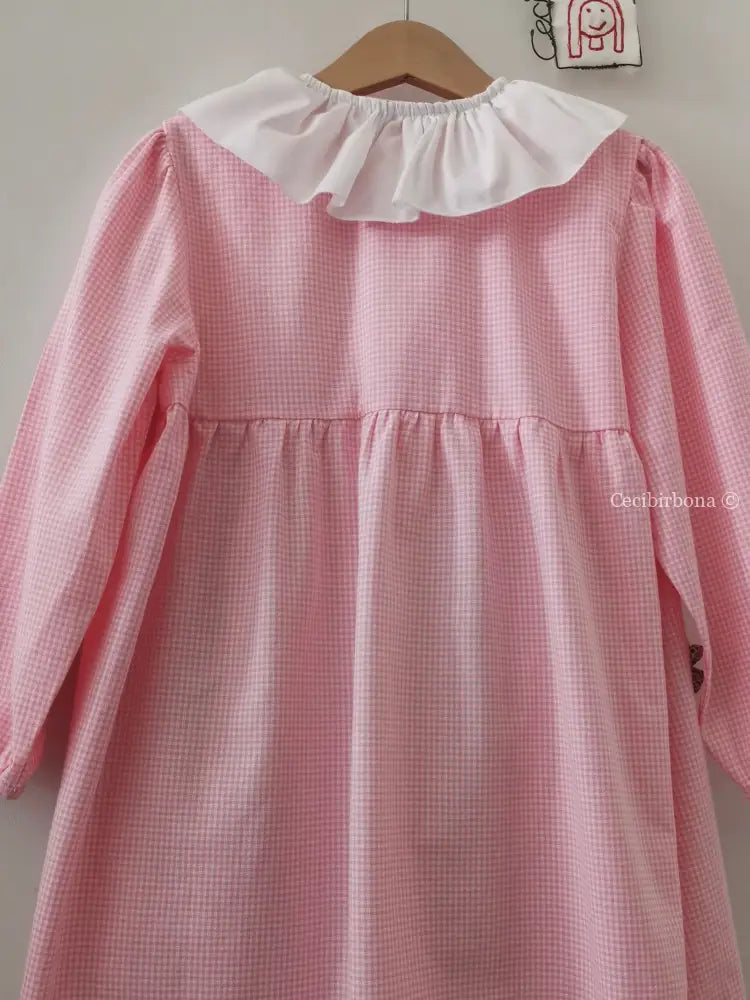 IN SALDO Grembiule bambina per asilo 4/5 anni con rouches a fiorellini azzurri grembiule asilo bimba