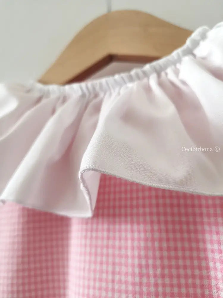 IN SALDO Grembiule bambina per asilo 4/5 anni con rouches a fiorellini azzurri grembiule asilo bimba