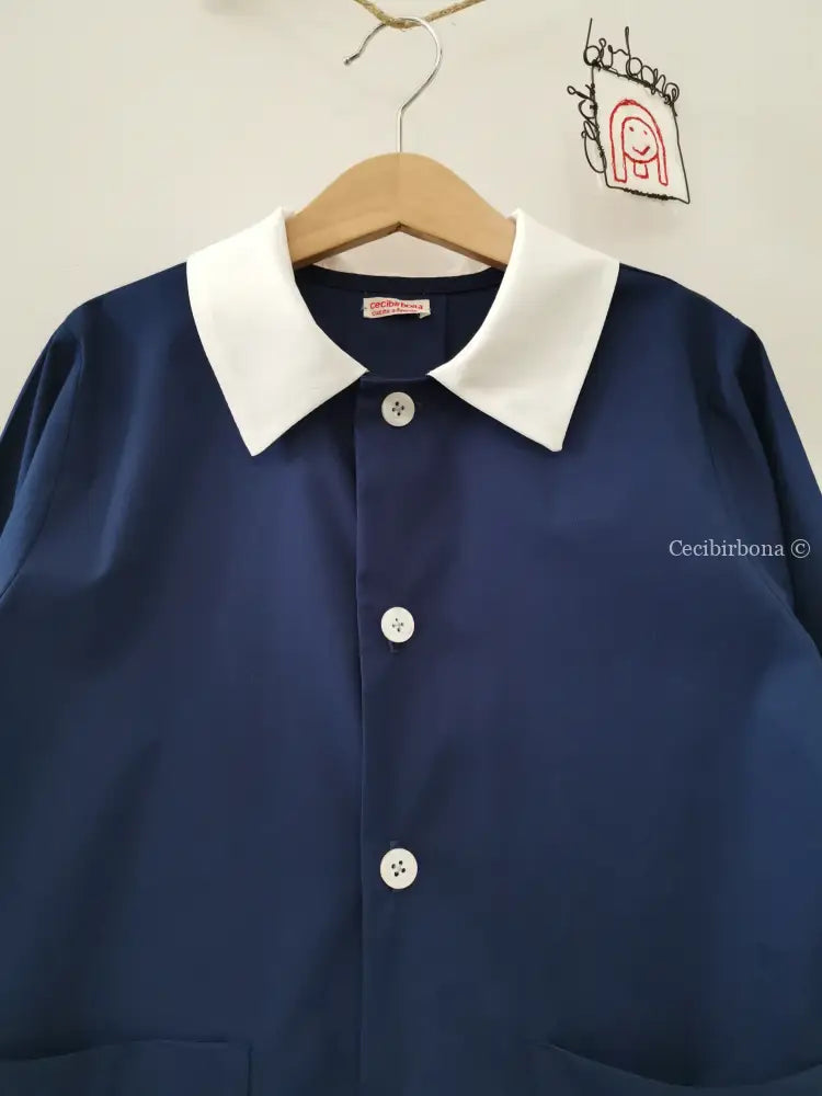 La casacchina blu per la scuola elementare per bimbo 6-7 grembiule scuola bimbo