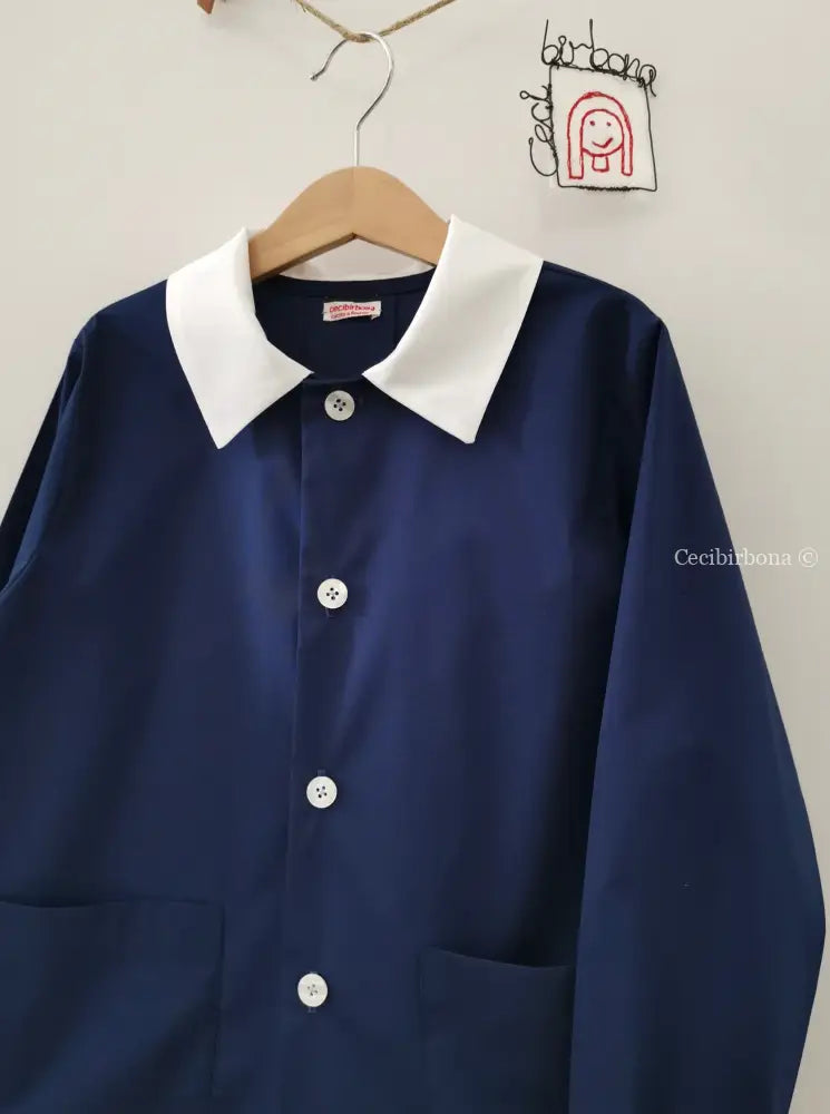 La casacchina blu per la scuola elementare per bimbo 6-7 grembiule scuola bimbo