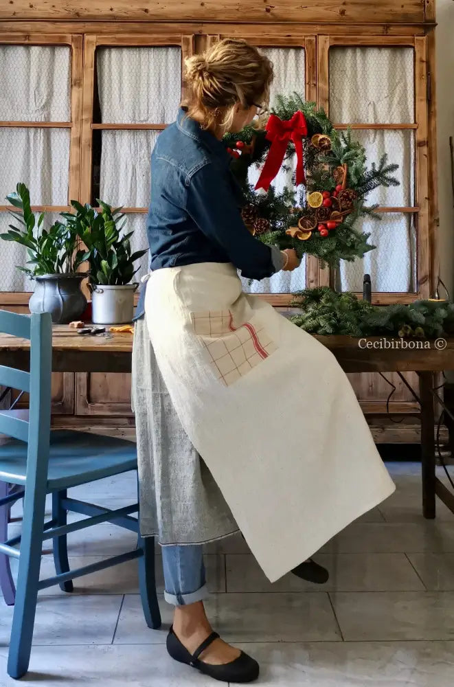 Mezzo grembiule antico (Ref. 25) grembiule donna tessuti antichi