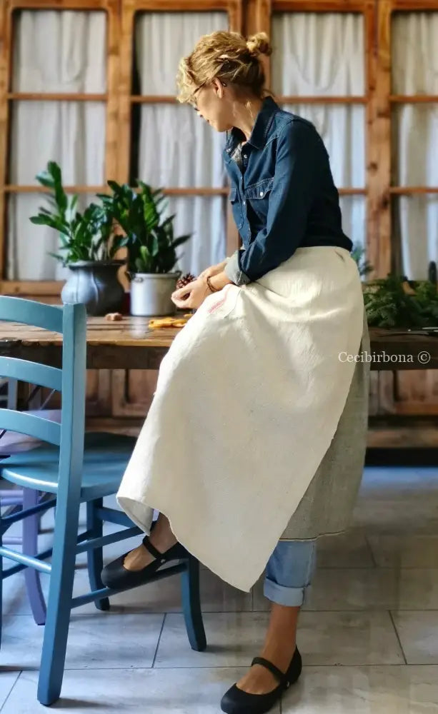 Mezzo grembiule antico (Ref. 25) grembiule donna tessuti antichi