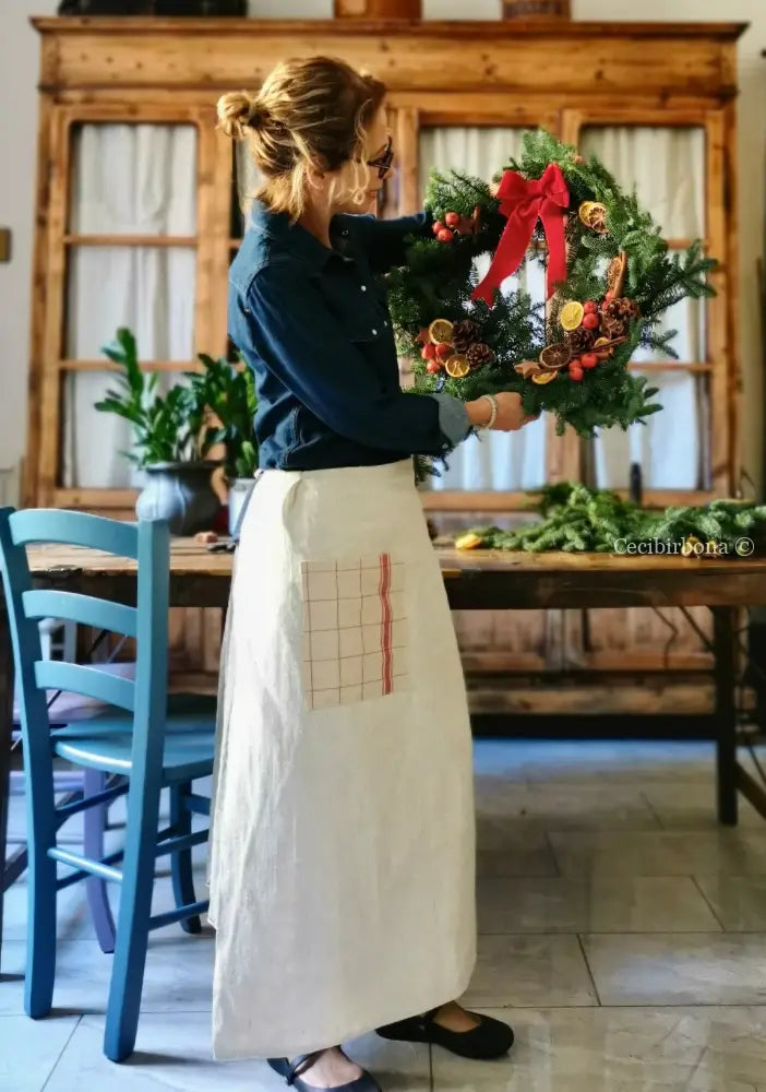 Mezzo grembiule antico (Ref. 25) grembiule donna tessuti antichi