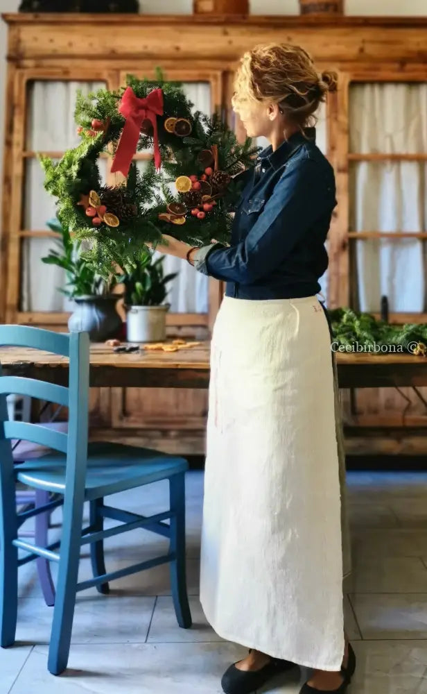 Mezzo grembiule antico (Ref. 25) grembiule donna tessuti antichi