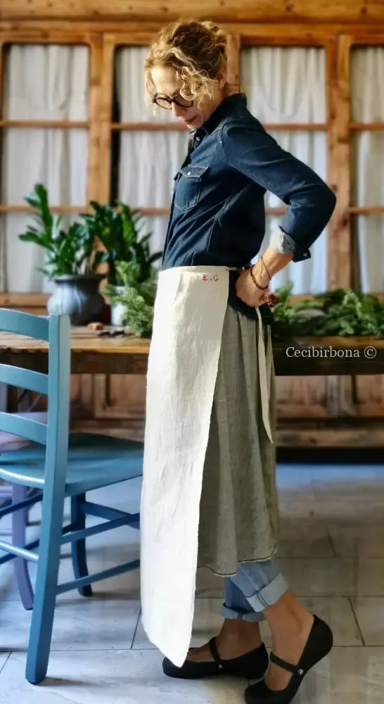 Mezzo grembiule antico (Ref. 25) grembiule donna tessuti antichi