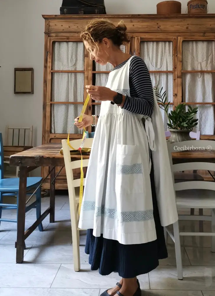 RESERVED FOR DILSHANI Gonna in mussola di cotone blu con cinturino elastico e tasche gonna donna