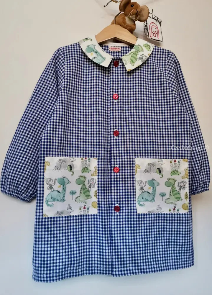 Reserved for Melody Il grembiulino blu con i dinosauri per bimbo grembiule asilo bimbo