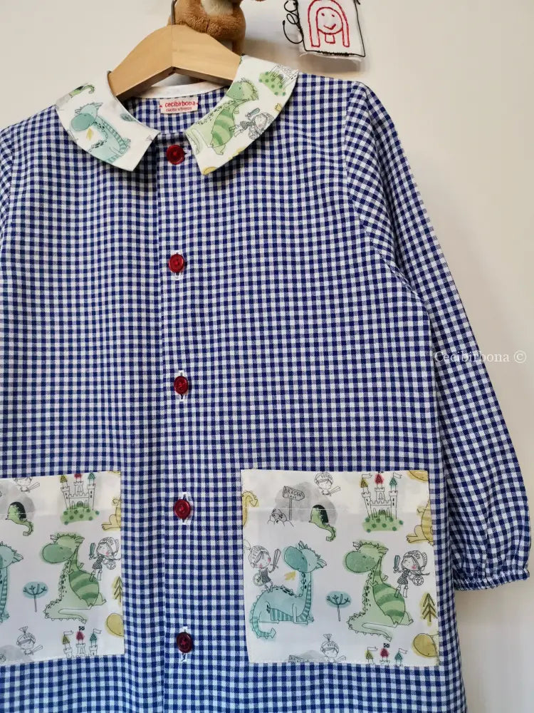 Reserved for Melody Il grembiulino blu con i dinosauri per bimbo grembiule asilo bimbo