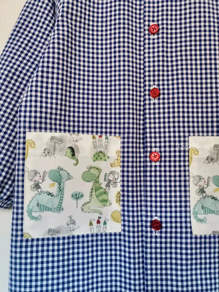 Reserved for Melody Il grembiulino blu con i dinosauri per bimbo grembiule asilo bimbo