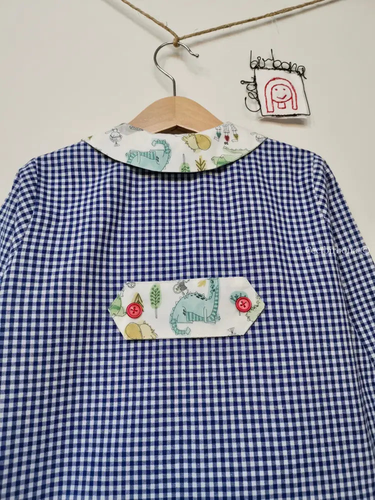 Reserved for Melody Il grembiulino blu con i dinosauri per bimbo grembiule asilo bimbo