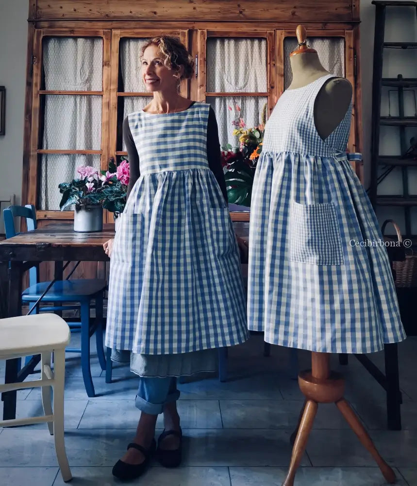 Riservato DISPONIBILE IN PREORDINE Grembiule da cucina per donna in cotone a quadri verde kiwi grembiule donna tessuti