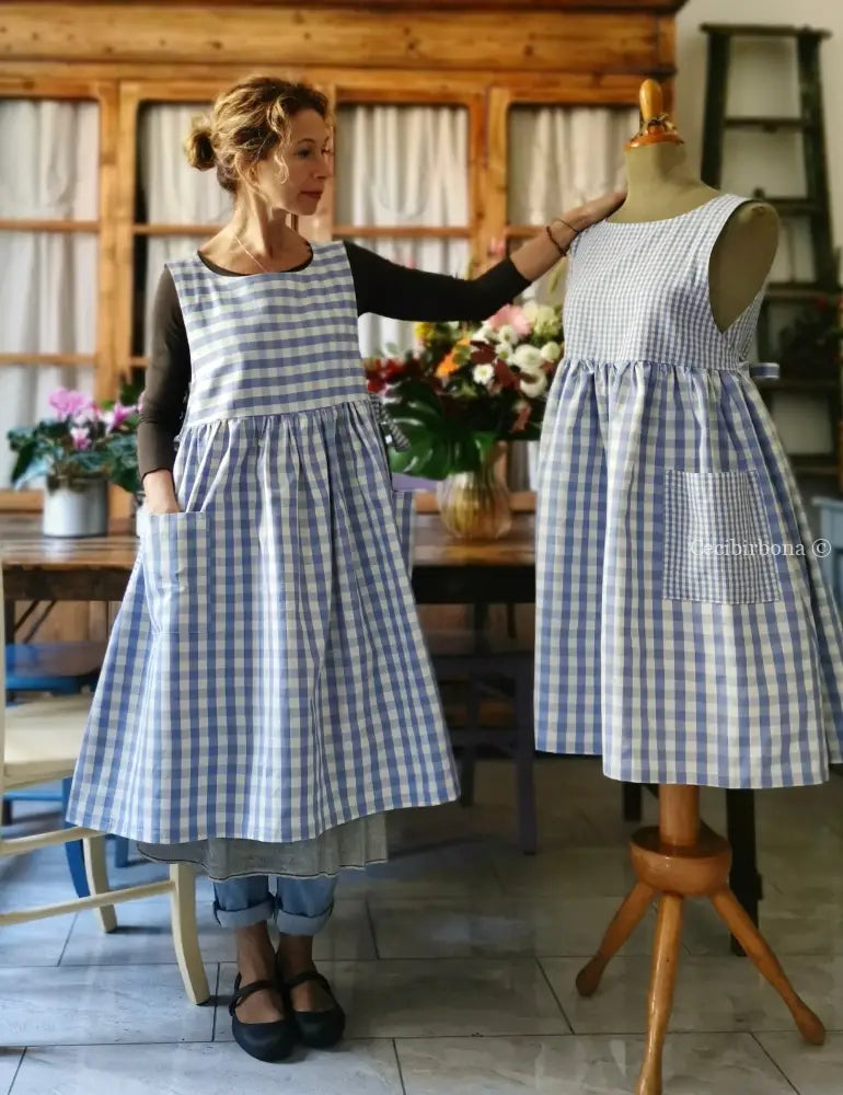 Riservato DISPONIBILE IN PREORDINE Grembiule da cucina per donna in cotone a quadri verde kiwi grembiule donna tessuti