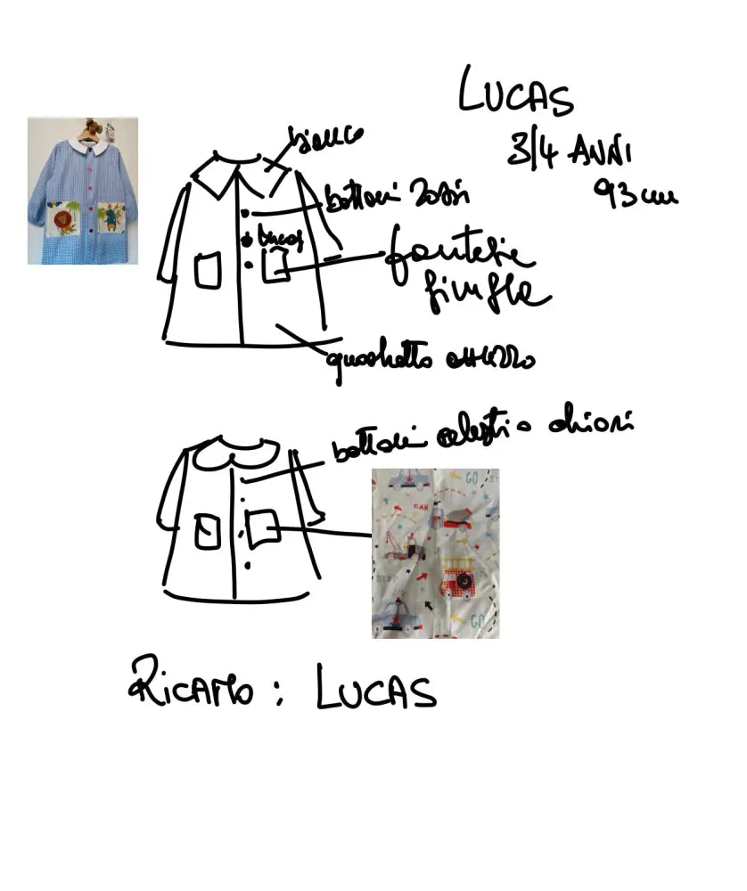 Riservato Grembiulini asilo per Lucas grembiule asilo bimbo