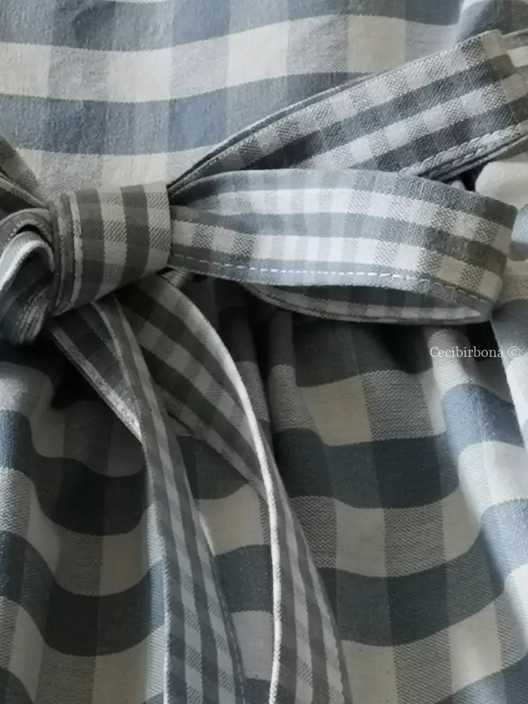 Riservato per Antonella Grembiule da cucina per donna in cotone a quadri celesti grembiule donna tessuti moderni