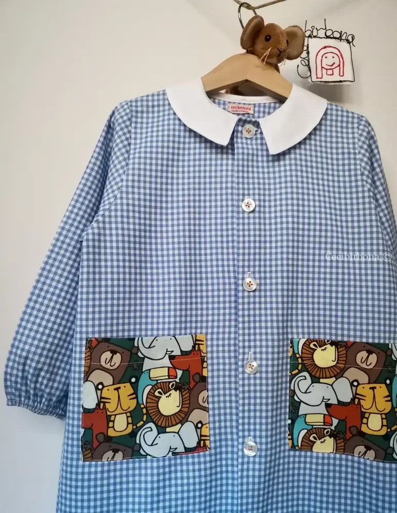 Riservato per Armin Il grembiulino azzurro della giungla per bimbo grembiule asilo bimbo