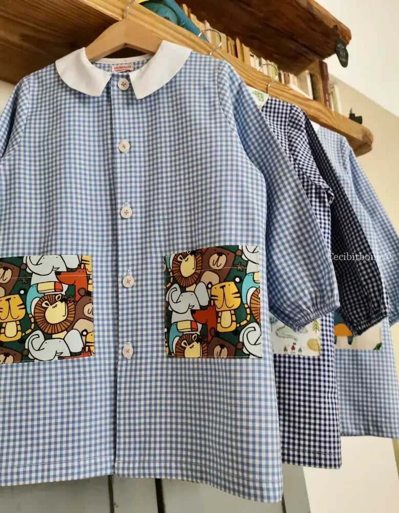 Riservato per Armin Il grembiulino azzurro della giungla per bimbo grembiule asilo bimbo