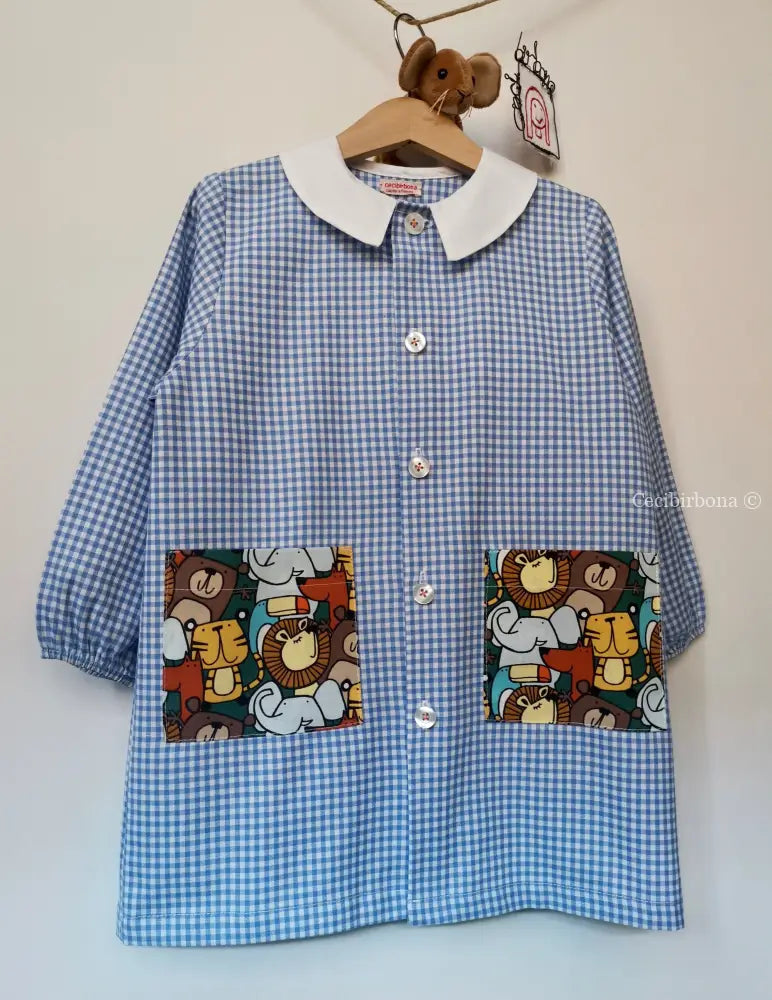 Riservato per Armin Il grembiulino azzurro della giungla per bimbo grembiule asilo bimbo