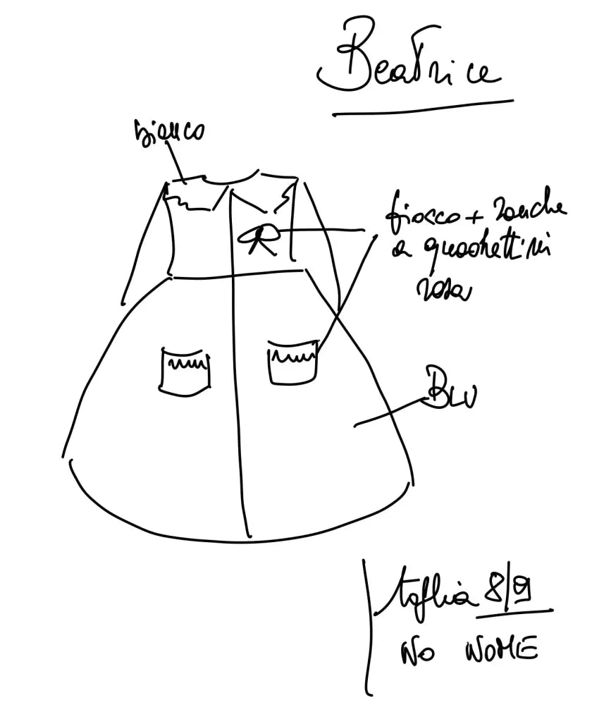 Riservato per Beatrice Il grembiulino blu con colletto pierrot per scuola primaria grembiule scuola bimba