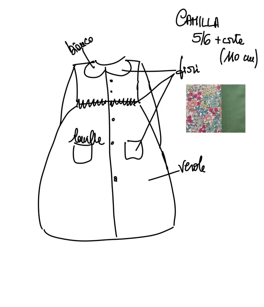 Riservato per Camilla grembiule asilo bimba