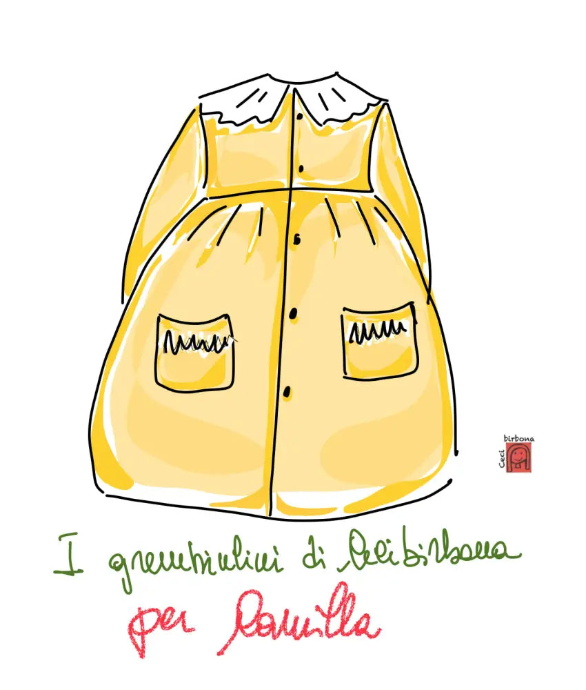 Riservato per Camilla grembiule asilo bimba