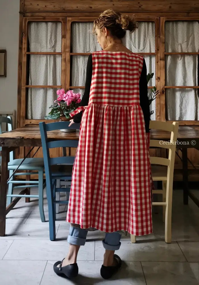 RISERVATO PER CAROLYNN DISPONIBILE IN PREORDINE Grembiule da cucina in cotone a quadri blu per donna grembiule donna