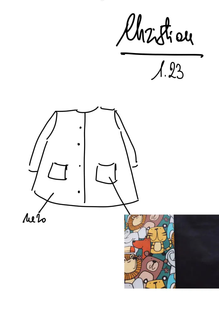 Riservato per Christian grembiulino a casacchina nero grembiule scuola bimbo