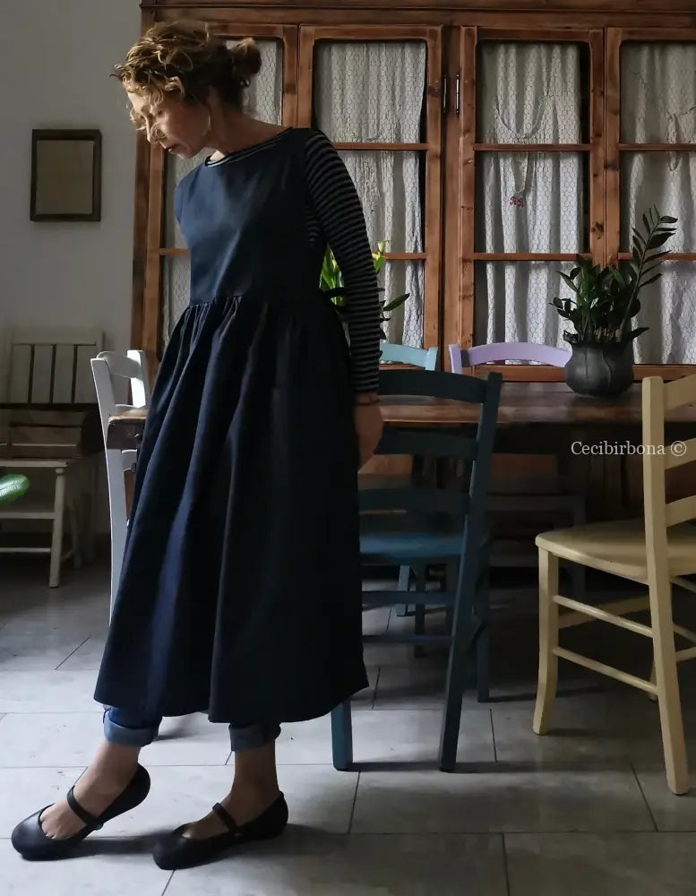 Riservato per Claudia Il grembiule da cucina in chambray blu scuro grembiule donna tessuti moderni