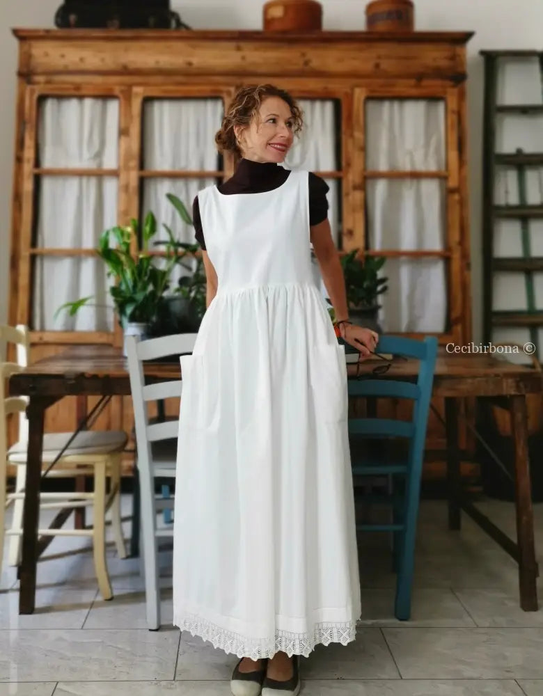 Riservato per Cristina Grembiule da cucina con pizzo grembiule donna tessuti antichi