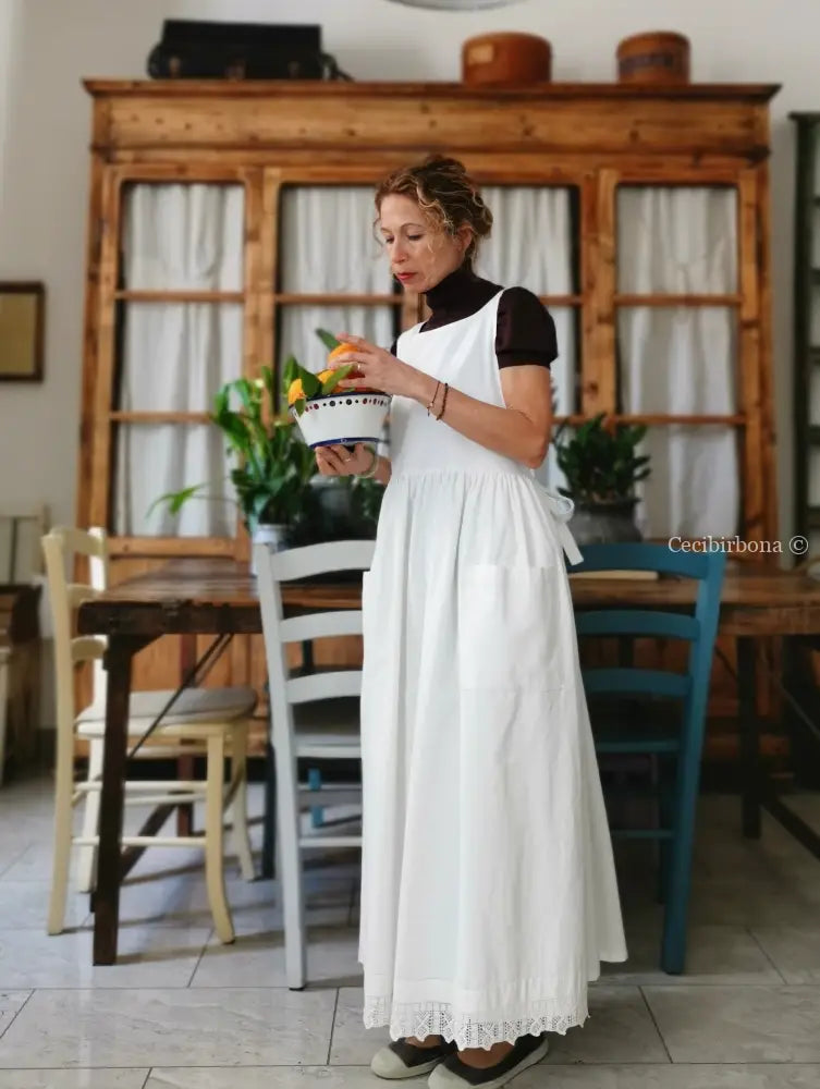 Riservato per Cristina Grembiule da cucina con pizzo grembiule donna tessuti antichi