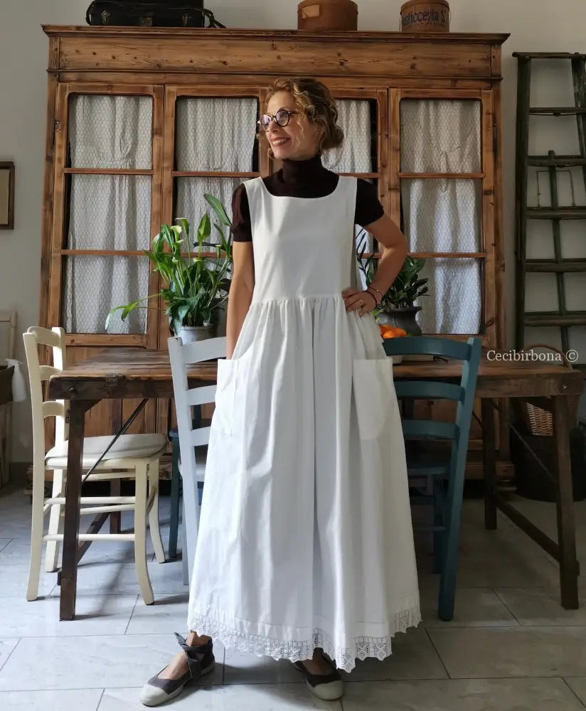 Riservato per Cristina Grembiule da cucina con pizzo grembiule donna tessuti antichi