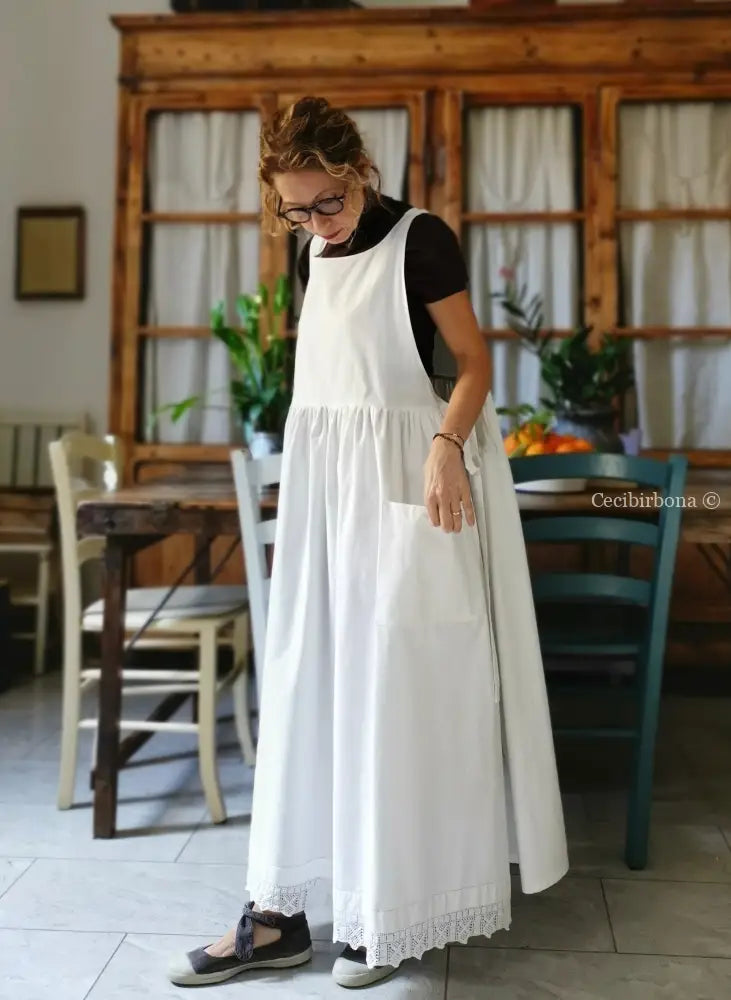 Riservato per Cristina Grembiule da cucina con pizzo grembiule donna tessuti antichi