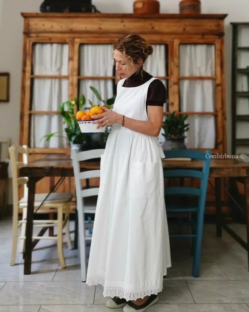 Riservato per Cristina Grembiule da cucina con pizzo grembiule donna tessuti antichi