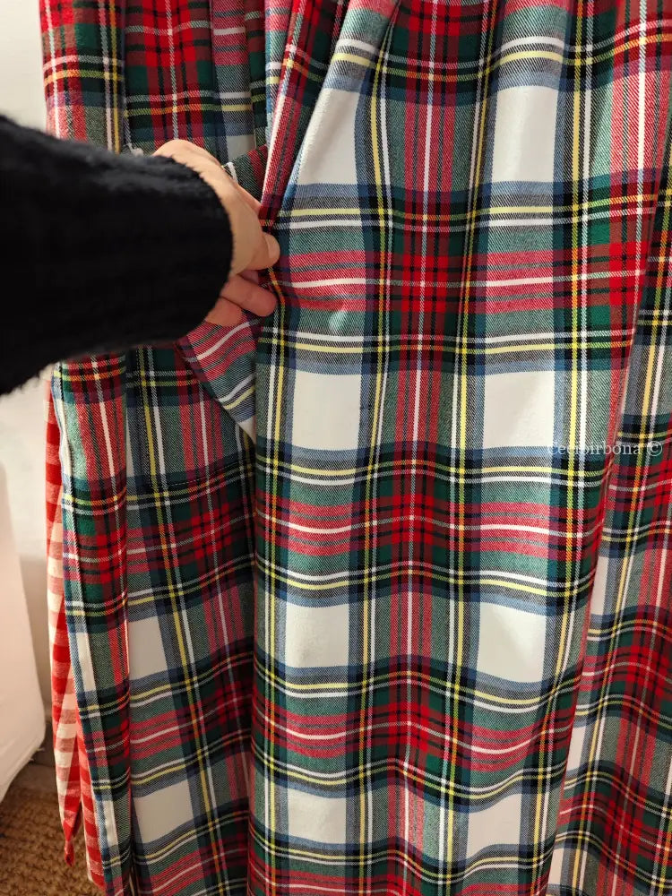 Riservato per Cristina Grembiule per donna in tartan bianco e rosso grembiule donna tessuti moderni