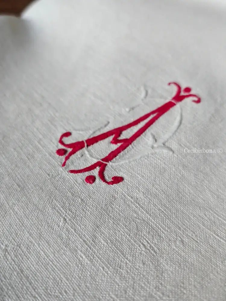 Riservato per Cristina Telo antico con monogramma DA e 35 sottopiatti all’ uncinetto biancheria antica per la casa