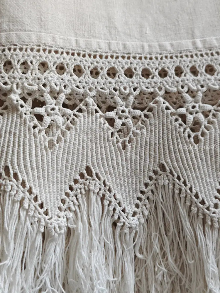 Riservato per Cristina Telo antico con monogramma DA e 35 sottopiatti all’ uncinetto biancheria antica per la casa