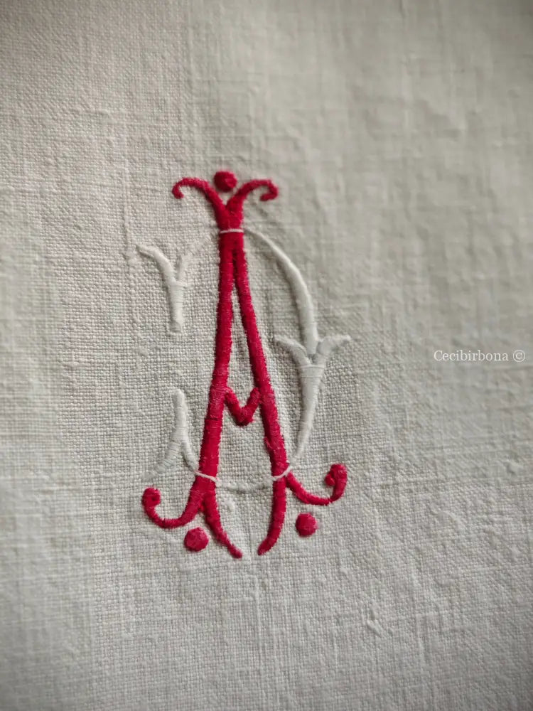 Riservato per Cristina Telo antico con monogramma DA e 35 sottopiatti all’ uncinetto biancheria antica per la casa