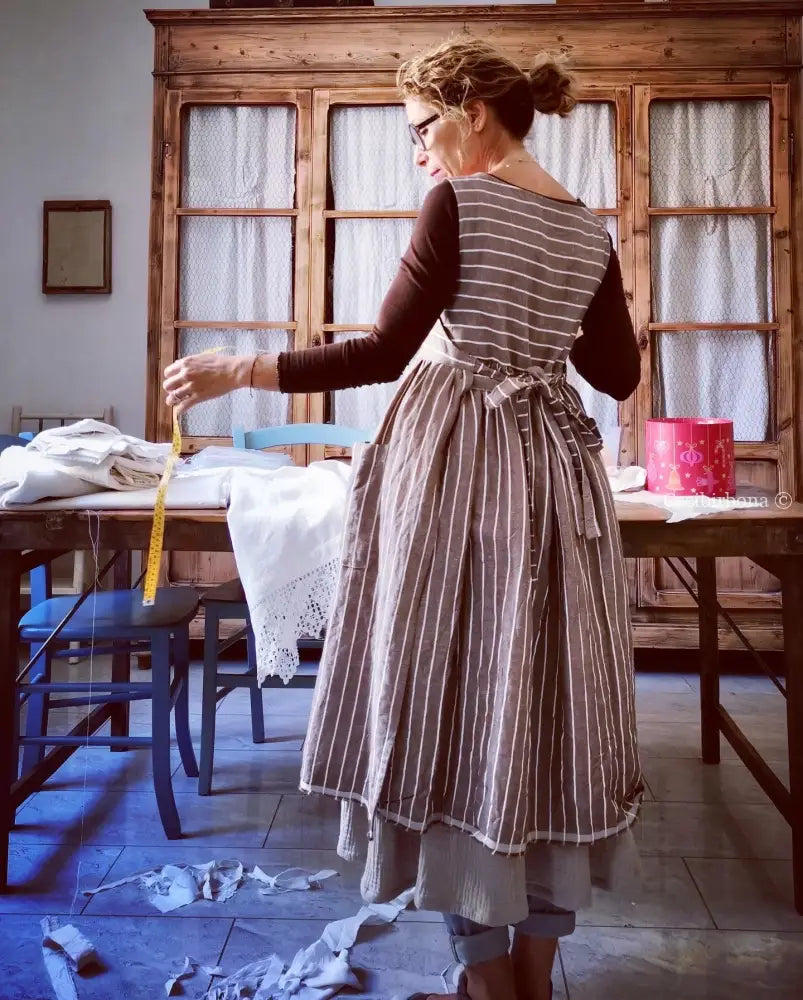 Riservato per Elena Grembiule per donna da cucina in cotone vintage da materassi grembiule donna tessuti antichi