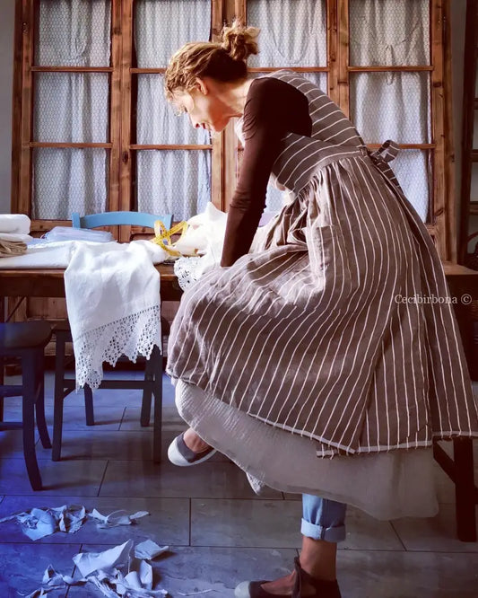 Riservato per Elena Grembiule per donna da cucina in cotone vintage da materassi grembiule donna tessuti antichi