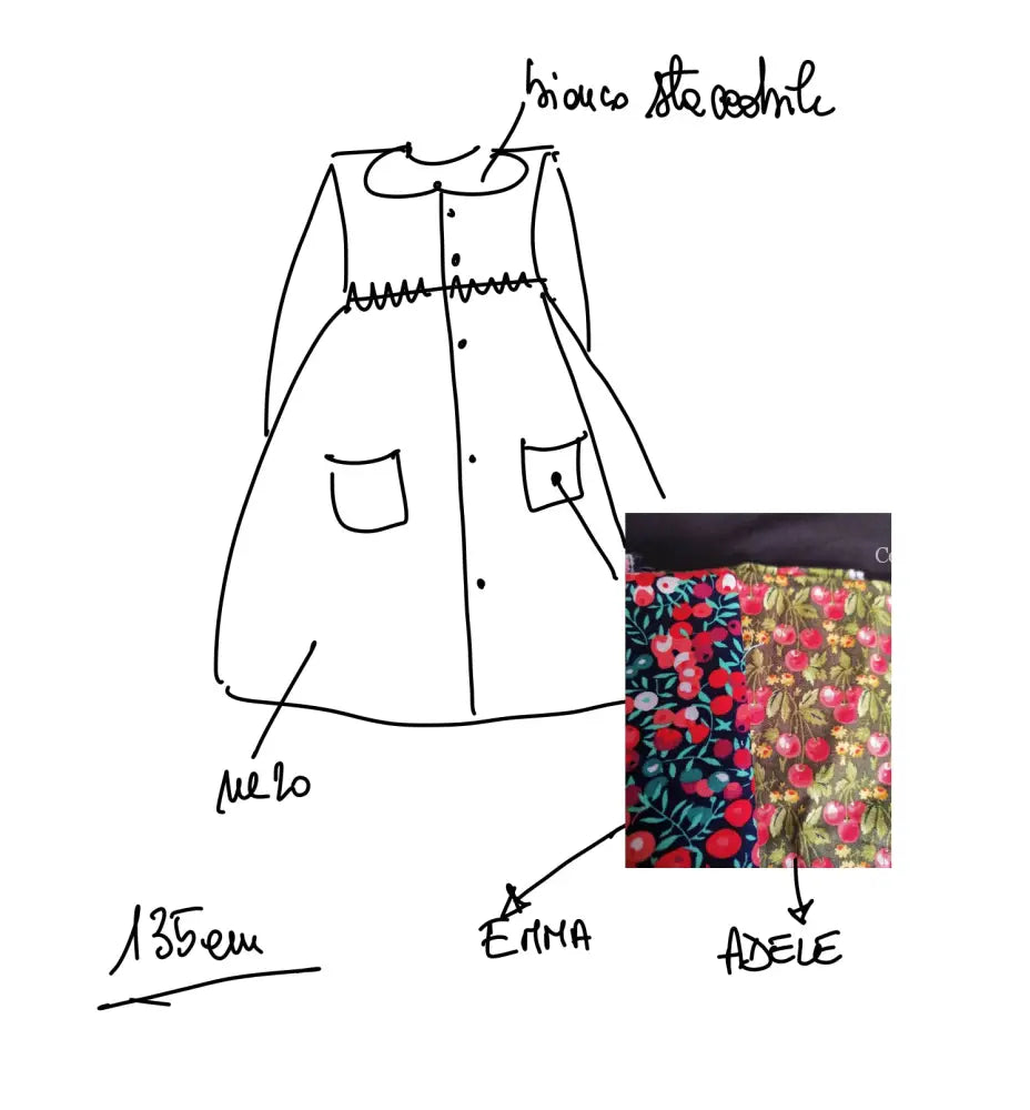 Riservato per Emma e Adele Il grembiulino nero con colletto tondo baby per scuola primaria grembiule scuola bimba