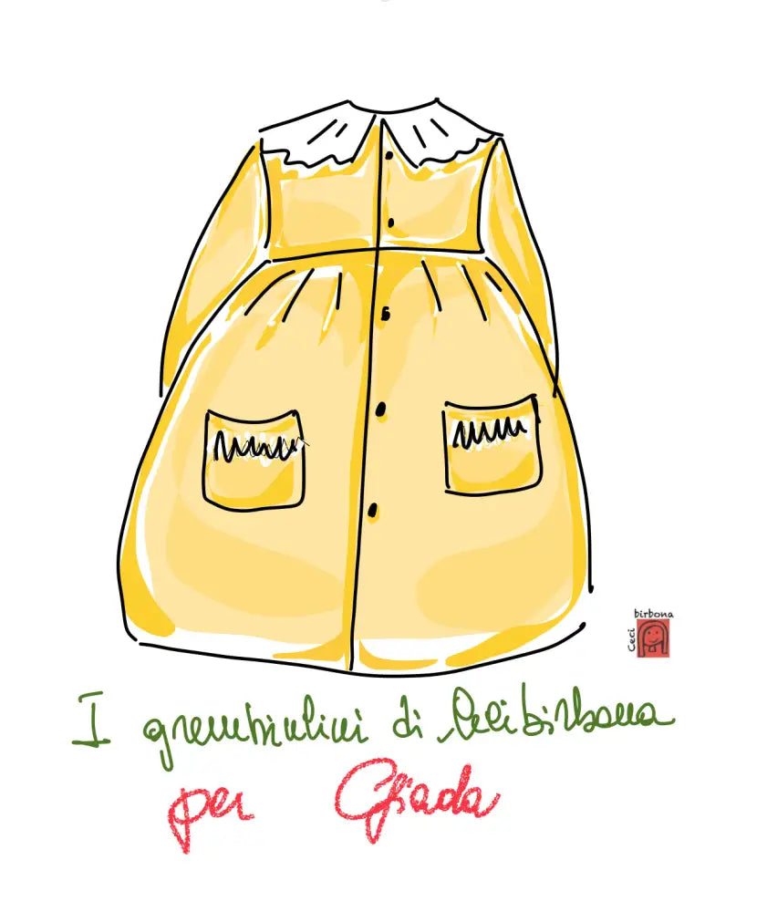 Riservato per Giada Il grembiulino blu con le bamboline e il colletto tondo baby per scuola primaria grembiule scuola