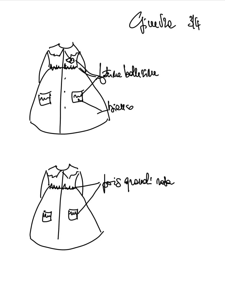 Riservato per Ginevra - Grembiule per asilo in cotone bianco. grembiule asilo bimba