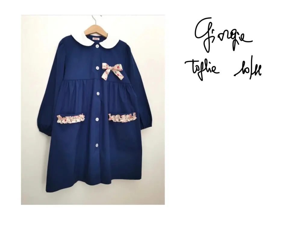 Riservato per Giorgia- Grembiule blu per bimba per scuola elementare grembiule scuola bimba