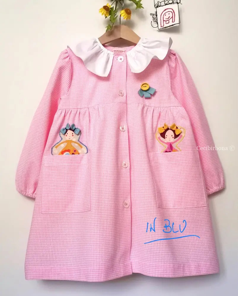 Riservato per Giorgia- Grembiule blu per bimba per scuola elementare grembiule scuola bimba